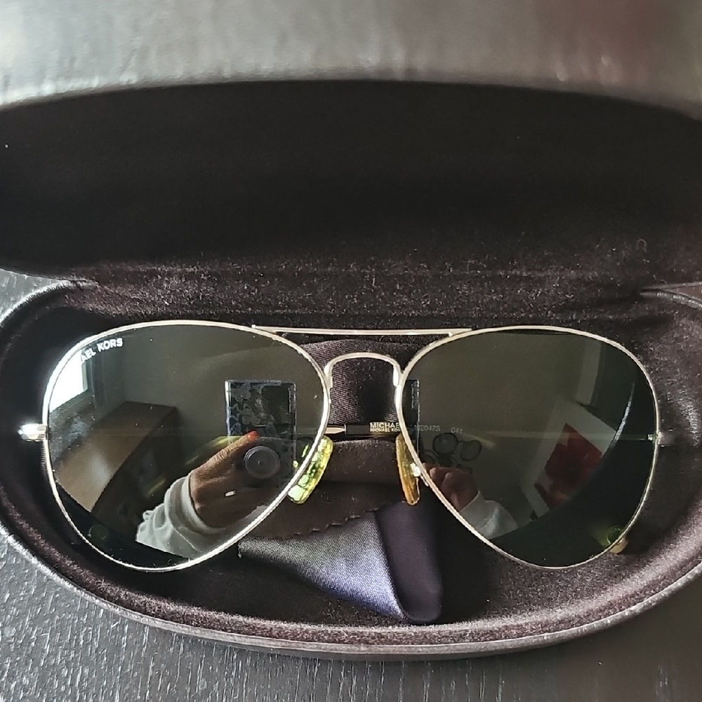 Michael Kors Silver Aviator Sunglasses